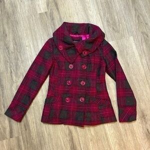 ECLIPSE wool Fall Winter plaid jacket coat in excellent condition. Great colour